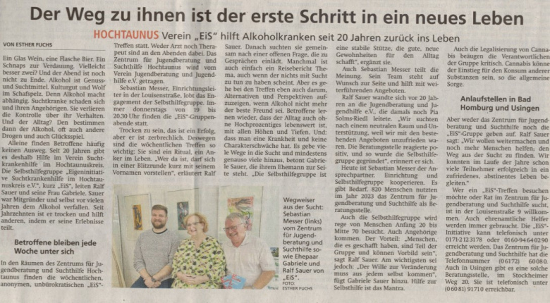 Der Weg zu ihnen ist der erste Schritt in ein neues Leben
