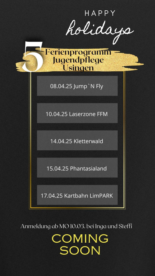 Ferienprogramm Jugendarbeit Usingen