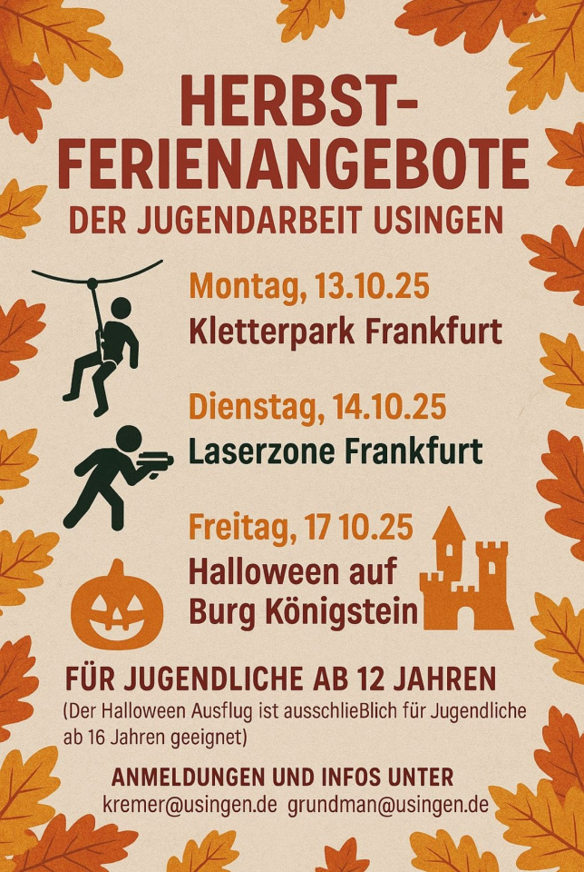 Noch freie Plätze für das Herbstferienprogramm  