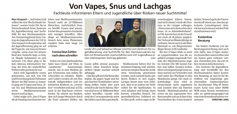 Vortrag Lachgas und Vapes